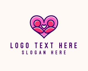 People - Dating Couple Heart logo design