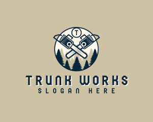 Trunk - Woodwork Chainsaw Forest logo design