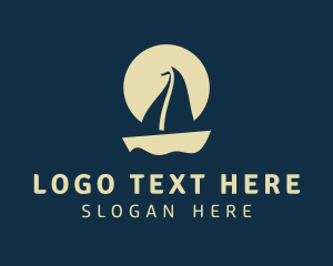 Moon - Yellow Boat Moon logo design