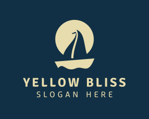 Yellow Boat Moon logo design