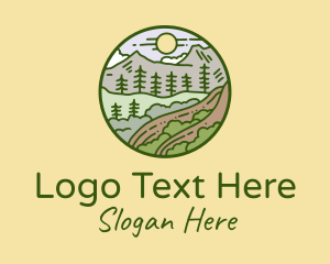 Trekking - Rural Countryside Scenery logo design