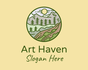 Rural Countryside Scenery  logo design