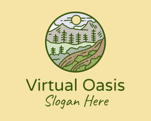 Rural Countryside Scenery  logo design