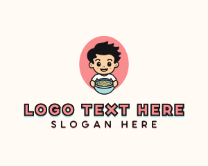 Food Blog - Noodles Bowl Boy logo design
