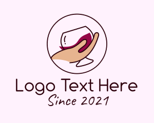 Liquor Store - Wine Hand Glass logo design