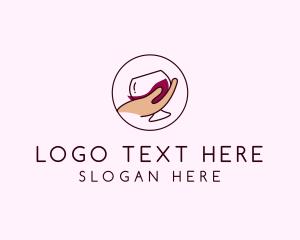 Wine Store - Wine Hand Glass logo design