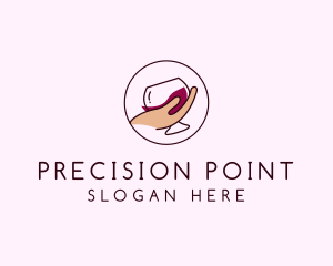 Wine Hand Glass logo design