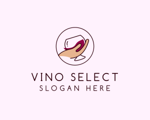 Sommelier - Wine Hand Glass logo design