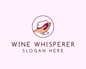 Sommelier - Wine Hand Glass logo design