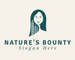 Green Natural Hairstyle logo design