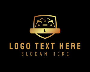 Gold Car Shield Logo