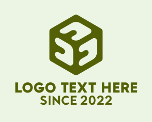 Vegetarian - Green 3D Cube logo design