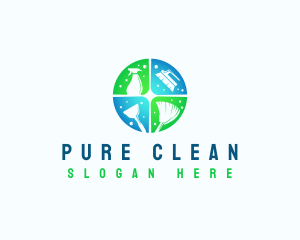 Cleaning Disinfection Housekeeping logo design