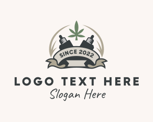 E Cigarette - Cannabis Vape Banner logo design