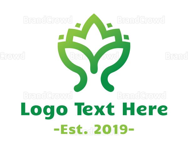 Green Lotus Plant Logo