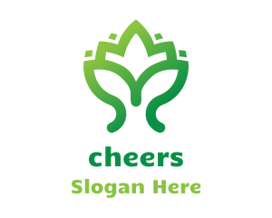 Green Lotus Plant Logo