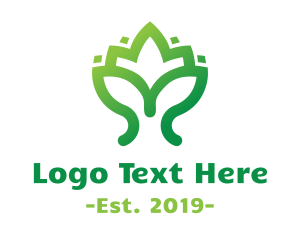 Green - Green Lotus Plant logo design