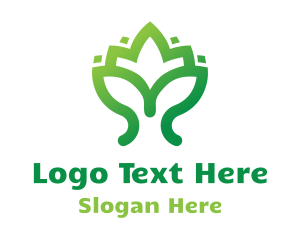 Green Lotus Plant Logo