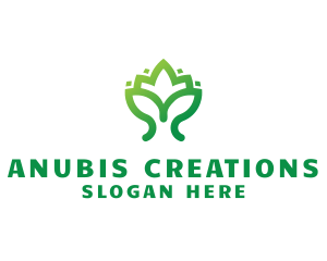 Green Lotus Plant logo design