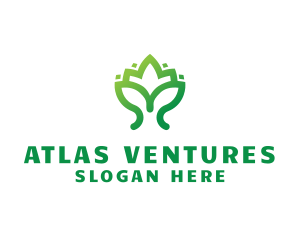 Green Lotus Plant logo design