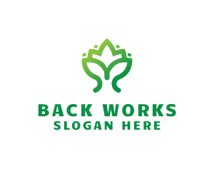 Green Lotus Plant logo design