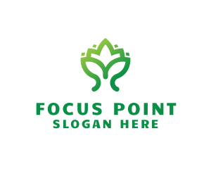 Green Lotus Plant logo design