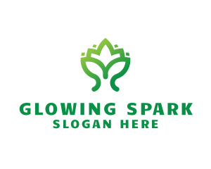 Green Lotus Plant logo design