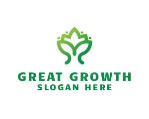 Green Lotus Plant logo design