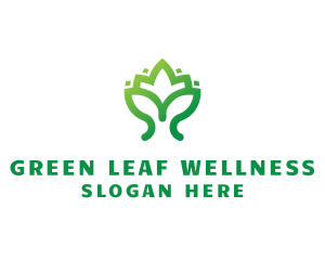 Green Lotus Plant logo design