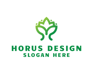 Green Lotus Plant logo design