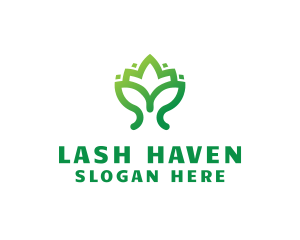 Green Lotus Plant logo design