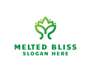 Green Lotus Plant logo design