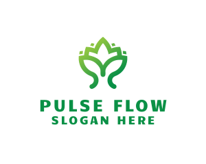 Green Lotus Plant logo design