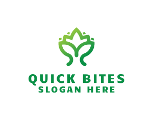 Green Lotus Plant logo design