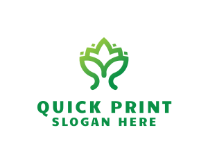 Green Lotus Plant logo design