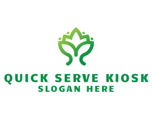 Green Lotus Plant logo design