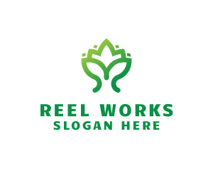 Green Lotus Plant logo design