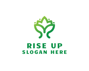 Green Lotus Plant logo design