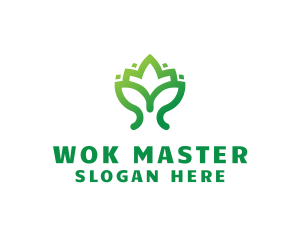 Green Lotus Plant logo design