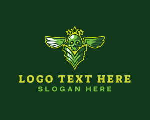 Tattoo - Military skull Wings logo design