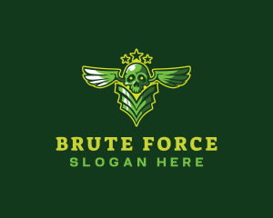 Military skull Wings logo design