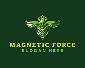 Military skull Wings logo design