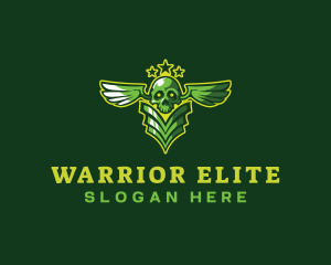 Military skull Wings logo design