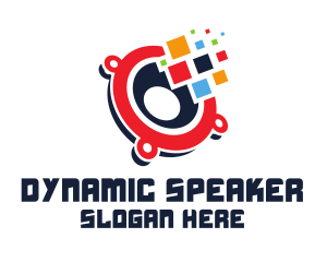 Speaker - Pixel Audio Speaker logo design