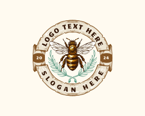 Bee Honey Leaf Organic Logo