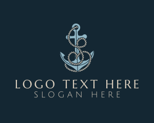 Seaside - Anchor Rope Letter S logo design