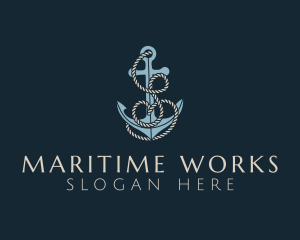 Shipyard - Anchor Rope Letter S logo design