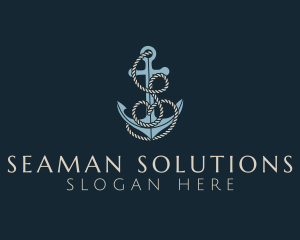 Anchor Rope Letter S logo design