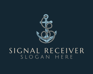 Anchor Rope Letter S logo design