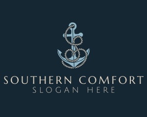 Anchor Rope Letter S logo design